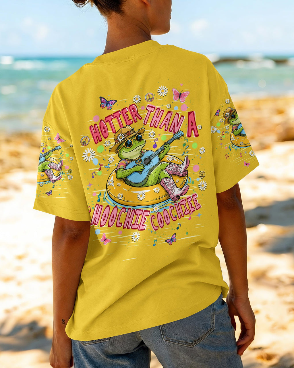 HOTTER THAN A HOOCHIE COOCHIE  FROG ALL OVER PRINT  - TLHN0505263