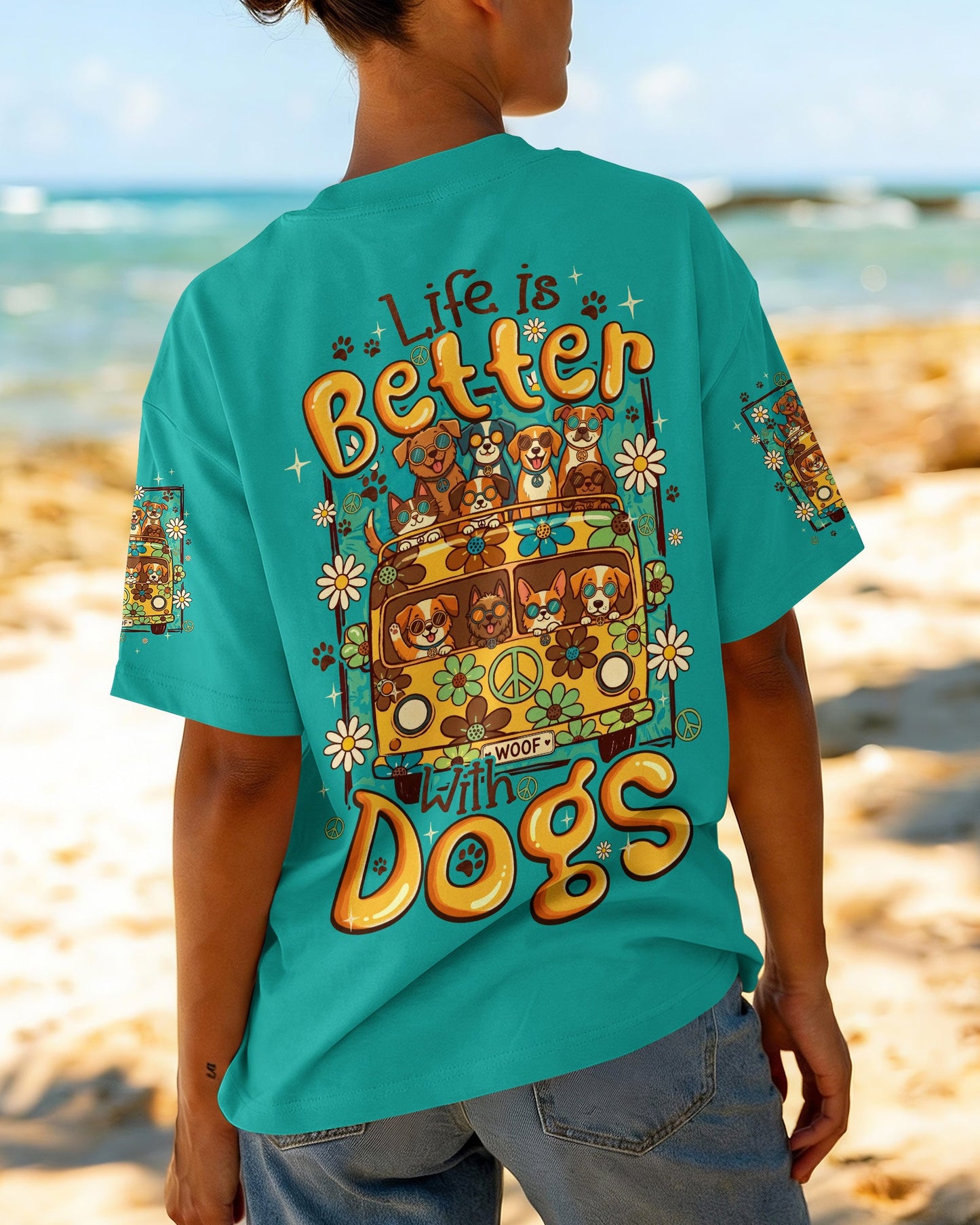LIFE IS BETTER WITH DOGS ALL OVER PRINT - TYQY0807263