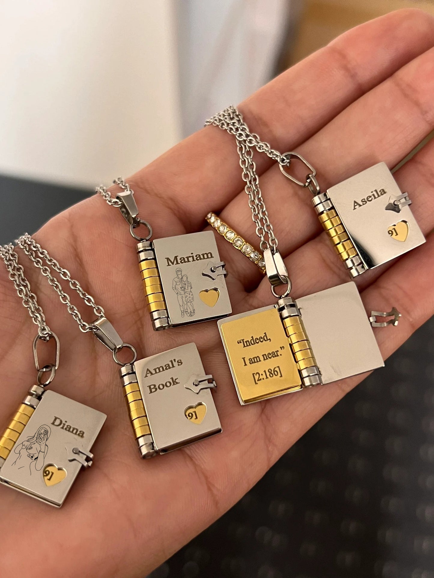 Personalized Book Necklace