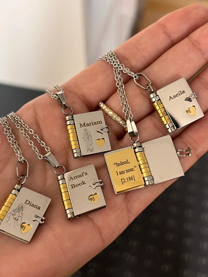 Personalized Book Necklace