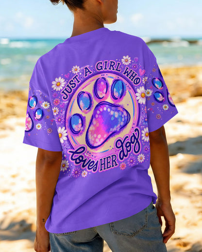 JUST A GIRL WHO LOVES HER DOG PAW ALL OVER PRINT  - TLNT0405264