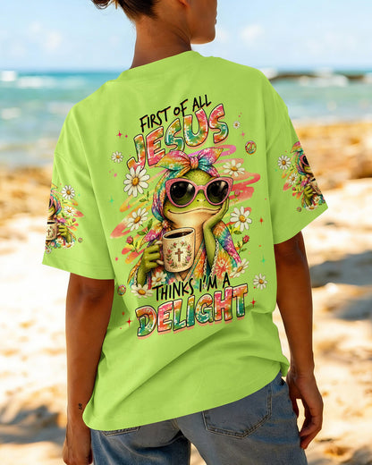 FIRST OF ALL JESUS THINKS FROG ALL OVER PRINT  - TLHG0107261