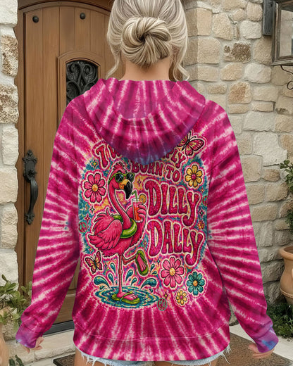 I WAS SIMPLY BORN TO DILLY DALLY FLAMINGO  ALL OVER PRINT - TLTW0405262