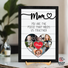 Load image into Gallery viewer, Mother&#39;s Day Personalized Mom Heart Puzzle Sign with Photo

