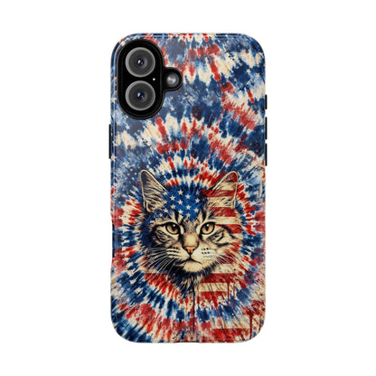CAT RED WHITE & BLUE VINTAGE PHONE CASE  - TLHG2004262
