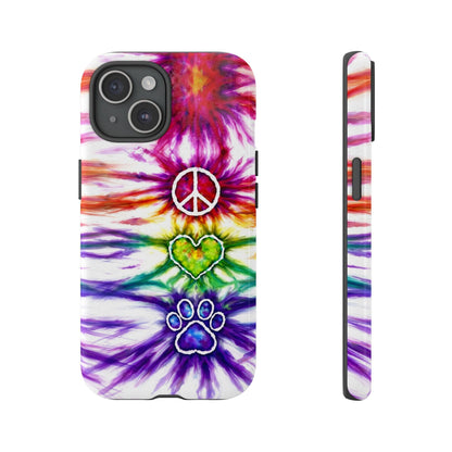 PEACE LOVE PAW PRINT SWIRL PHONE CASE - TLHG1304266