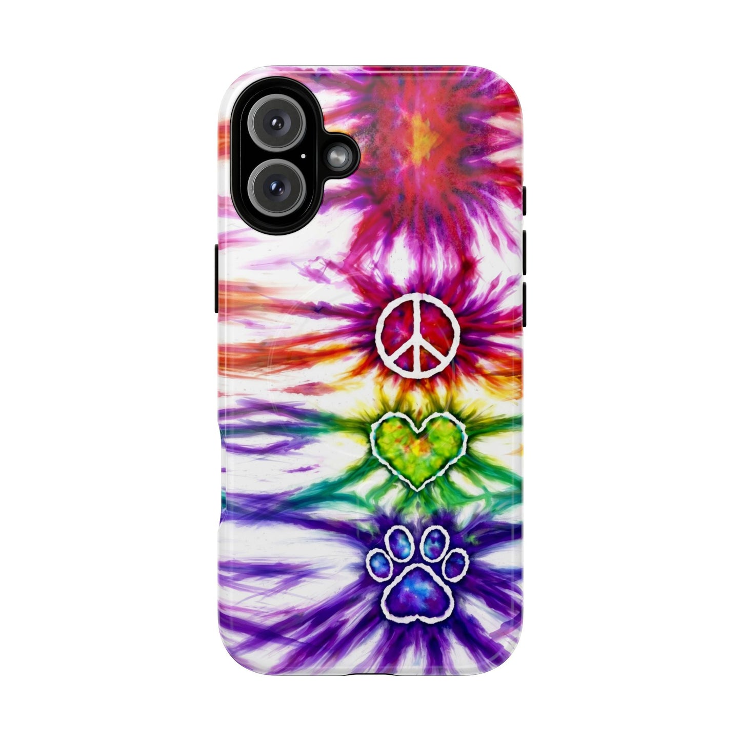 PEACE LOVE PAW PRINT MAGNETIC PHONE CASE - TLHG1304266