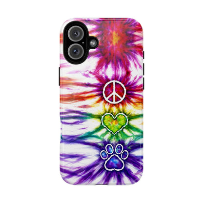 PEACE LOVE PAW PRINT MAGNETIC PHONE CASE - TLHG1304266