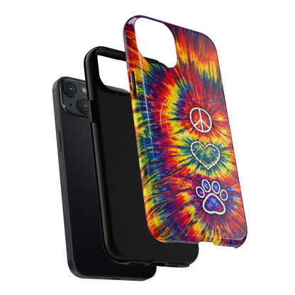 PEACE LOVE PAW PRINT COLORFUL MAGNETIC PHONE CASE - TLNT1604262