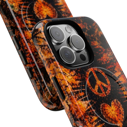 PEACE LOVE PAW PRINT VINTAGE MAGNETIC  PHONE CASE  - TLHN2204264
