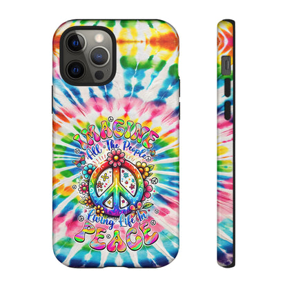 IMAGINE ALL THE PEOPLE LIVING LIFE IN PEACE TIE DYE PHONE CASE - TYQY1504253