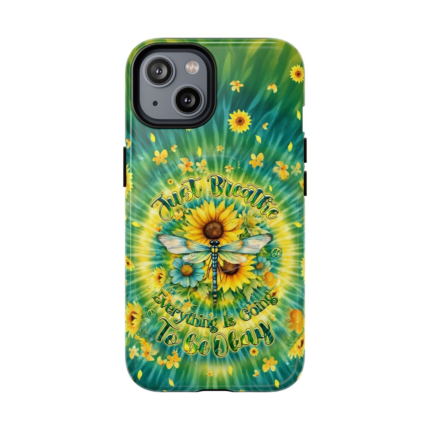 JUST BREATHE DRAGONFLY FLORAL MAGNETIC PHONE CASE  - TLHG1304263