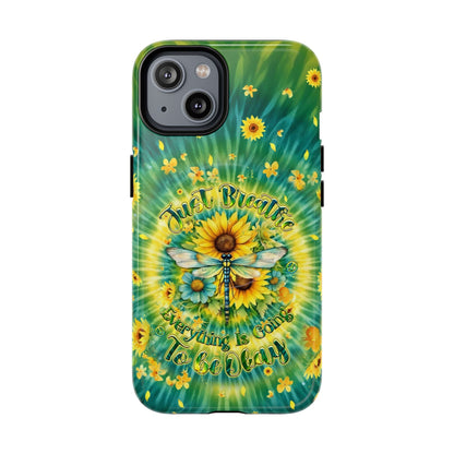 JUST BREATHE DRAGONFLY FLORAL MAGNETIC PHONE CASE  - TLHG1304263