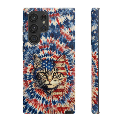 CAT RED WHITE & BLUE VINTAGE PHONE CASE  - TLHG2004262