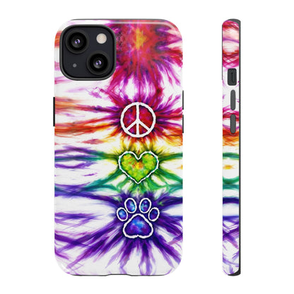 PEACE LOVE PAW PRINT SWIRL PHONE CASE - TLHG1304266