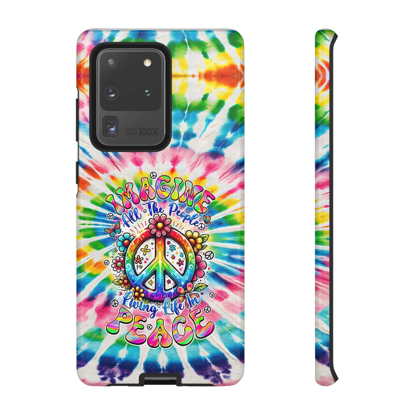 IMAGINE ALL THE PEOPLE LIVING LIFE IN PEACE TIE DYE PHONE CASE - TYQY1504253