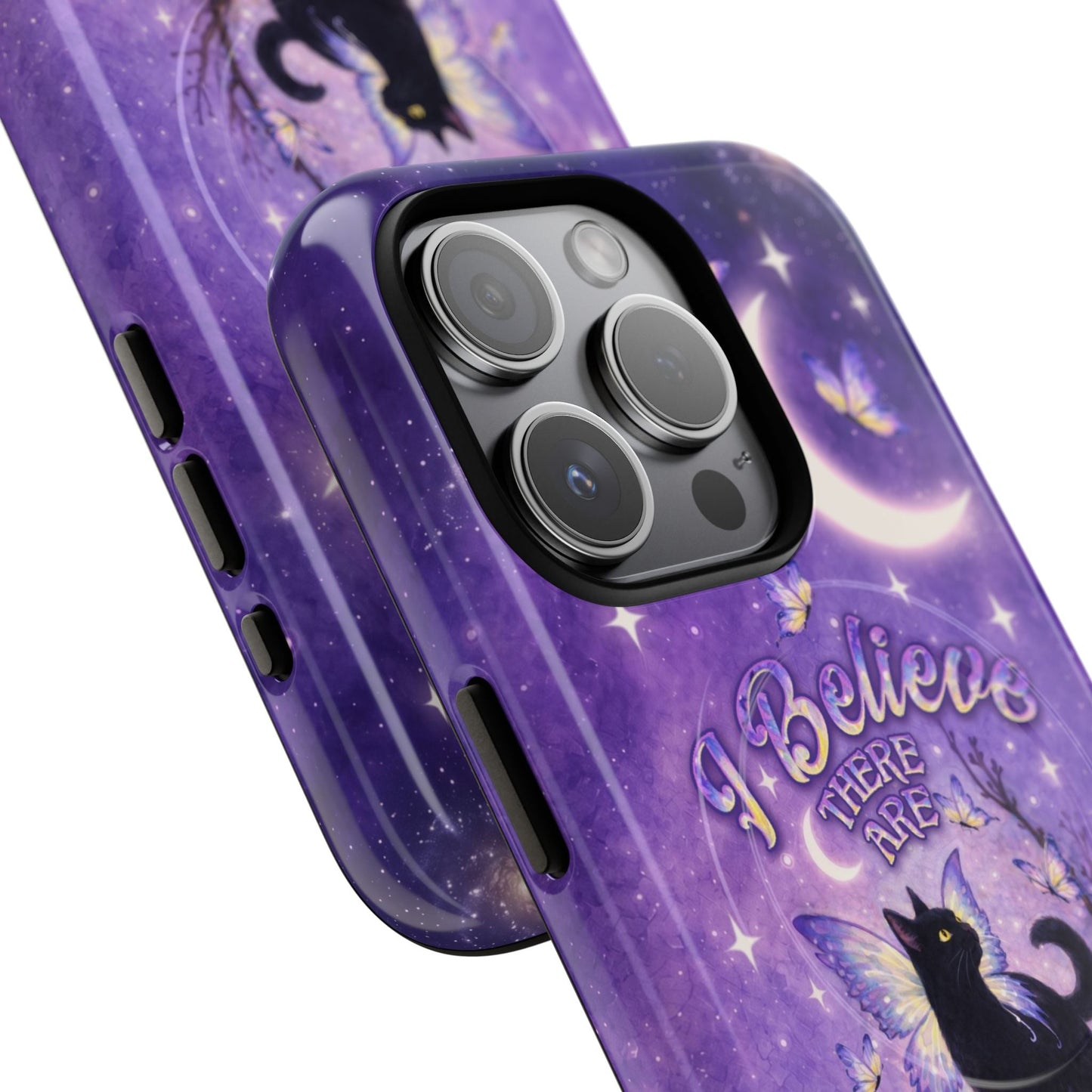 I BELIEVE THERE ARE ANGELS AMONG US BLACK CAT MAGNETIC PHONE CASE  - TLNO2605262