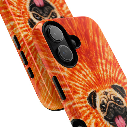 PUG DOG ORANGE MAGNETIC PHONE CASE - TLNT1604261
