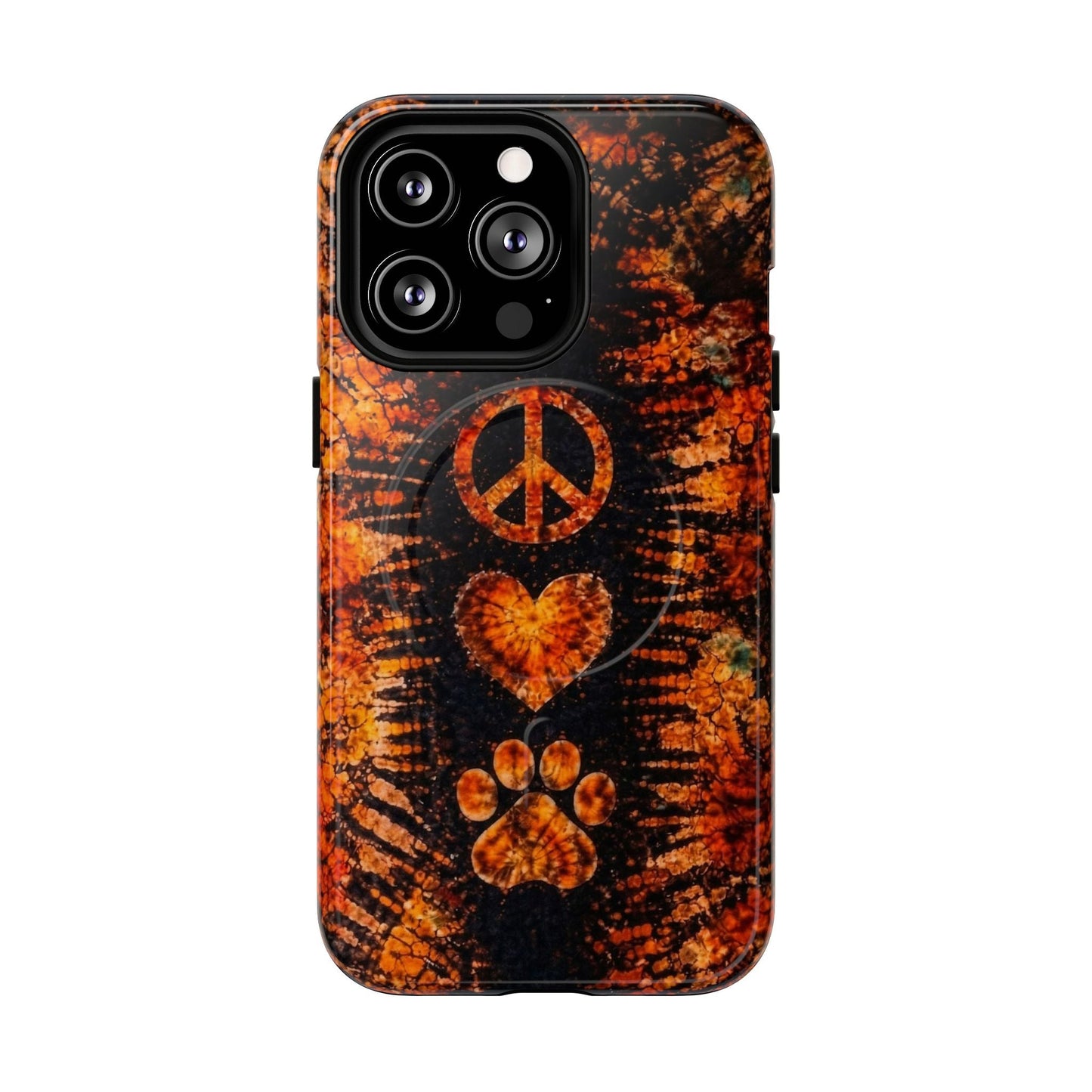 PEACE LOVE PAW PRINT VINTAGE MAGNETIC  PHONE CASE  - TLHN2204264
