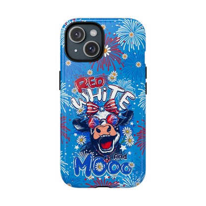 RED WHITE AND MOOO COW MAGNETIC PHONE CASE  - TY1306262