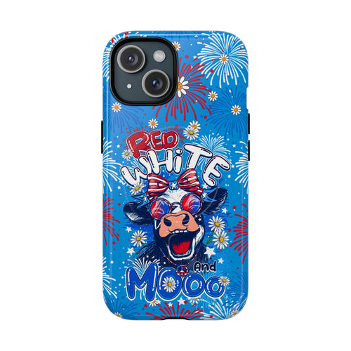 RED WHITE AND MOOO COW MAGNETIC PHONE CASE  - TY1306262