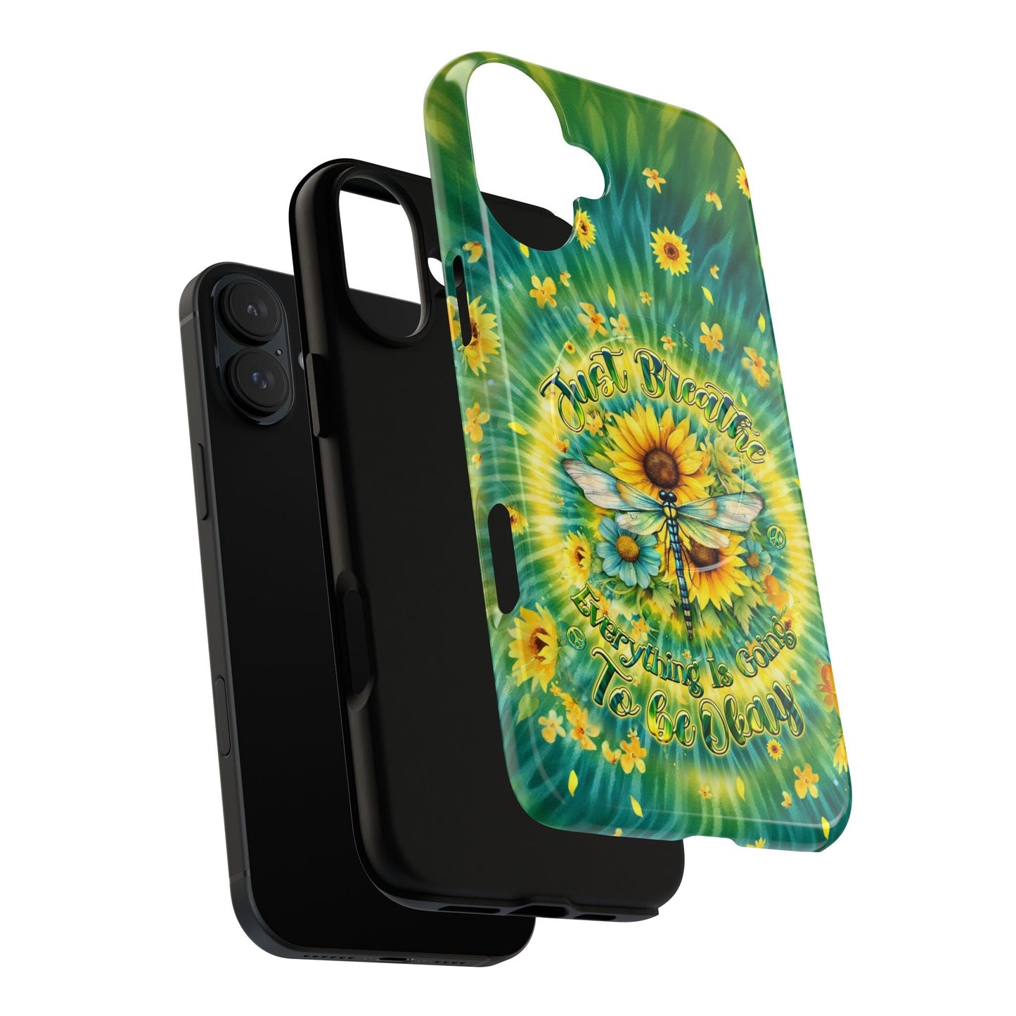 JUST BREATHE DRAGONFLY FLORAL MAGNETIC PHONE CASE  - TLHG1304263