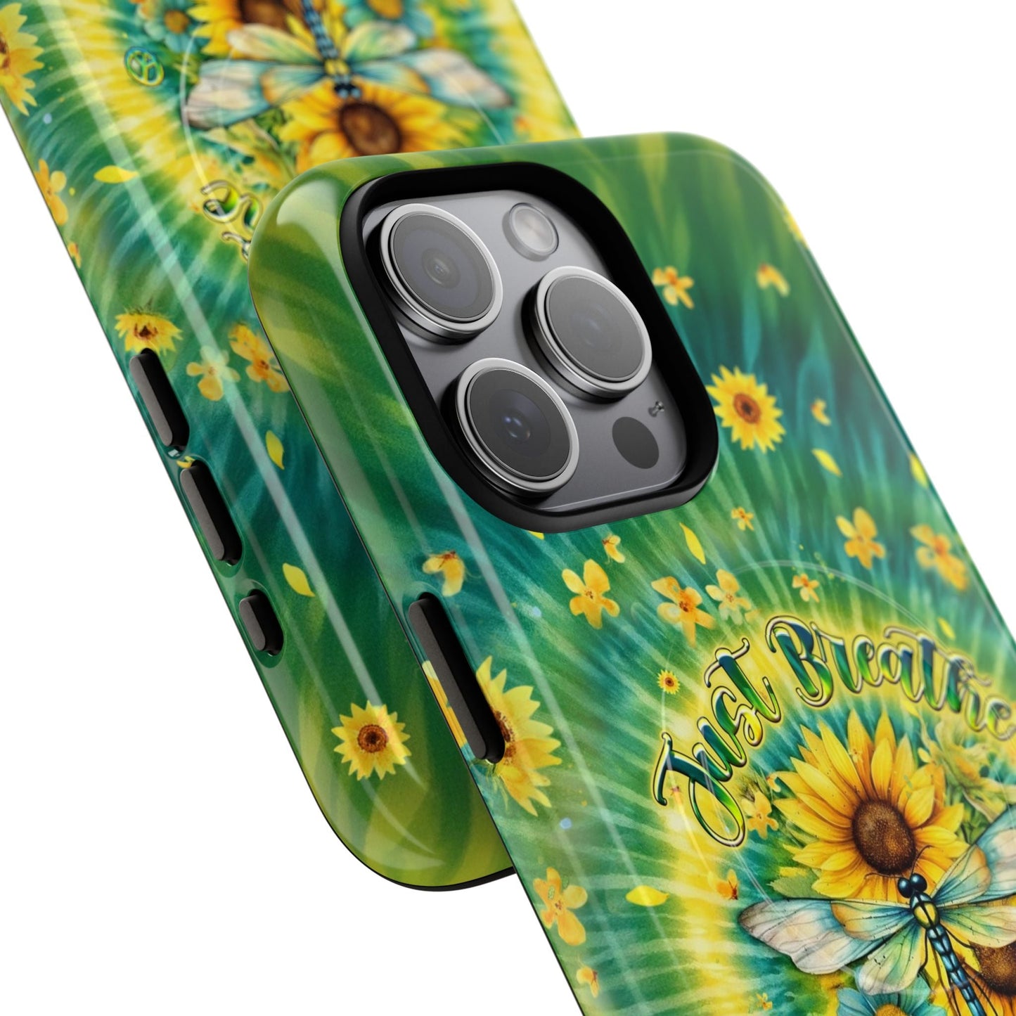 JUST BREATHE DRAGONFLY FLORAL MAGNETIC PHONE CASE  - TLHG1304263
