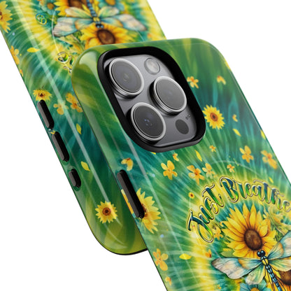 JUST BREATHE DRAGONFLY FLORAL MAGNETIC PHONE CASE  - TLHG1304263