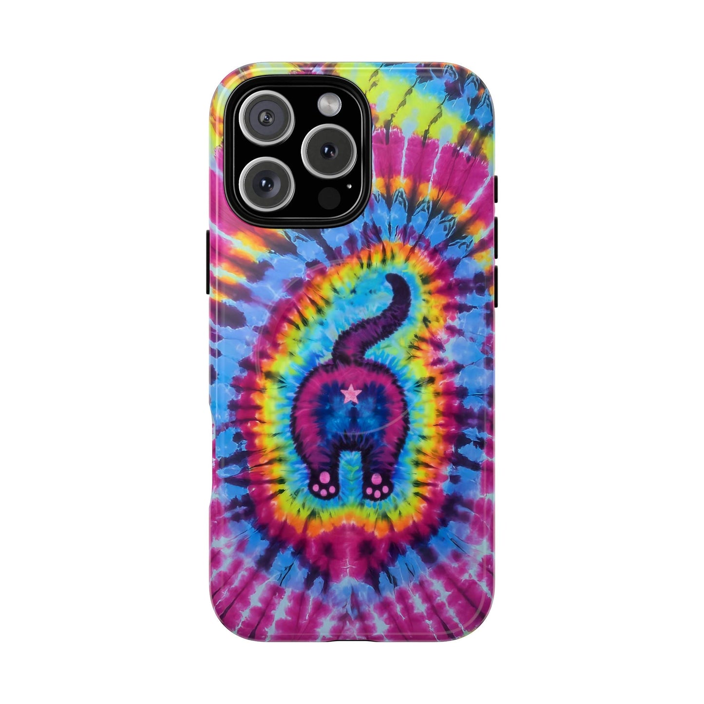 CAT COLORFUL SWIRL PATTERN MAGNETIC PHONE CASE - TLTW1404263