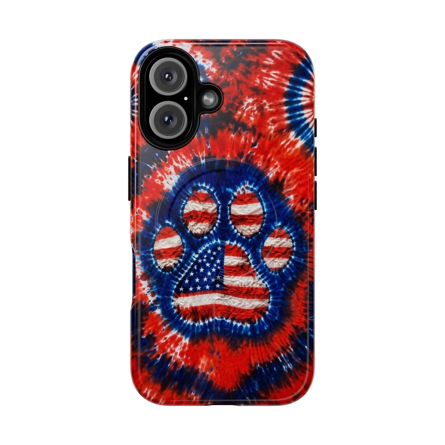 PAW PRINT RED WHITE & BLUE MAGNETIC PHONE CASE  - TLHN0405264