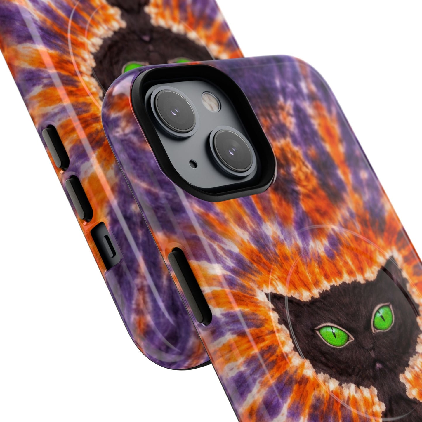 BLACK CAT PURPLE & ORANGE MAGNETIC  PHONE CASE  - TLHN2404264