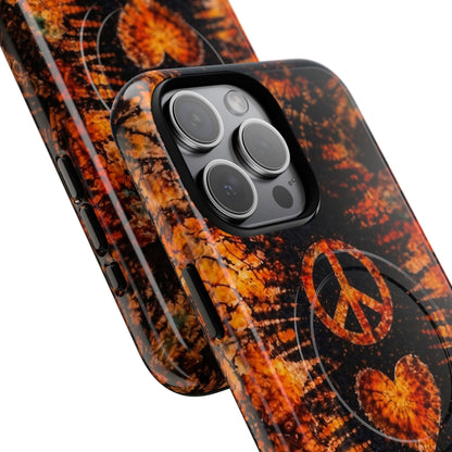 PEACE LOVE PAW PRINT VINTAGE MAGNETIC  PHONE CASE  - TLHN2204264