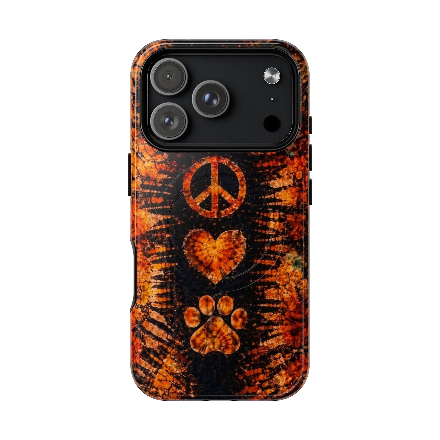 PEACE LOVE PAW PRINT VINTAGE MAGNETIC  PHONE CASE  - TLHN2204264