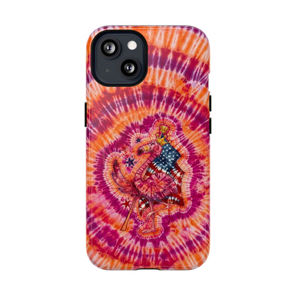 RED WHITE & BLUE FLAMINGO SWIRL MAGNETIC PHONE CASE  - TLNO0405262