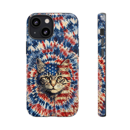 CAT RED WHITE & BLUE VINTAGE PHONE CASE  - TLHG2004262