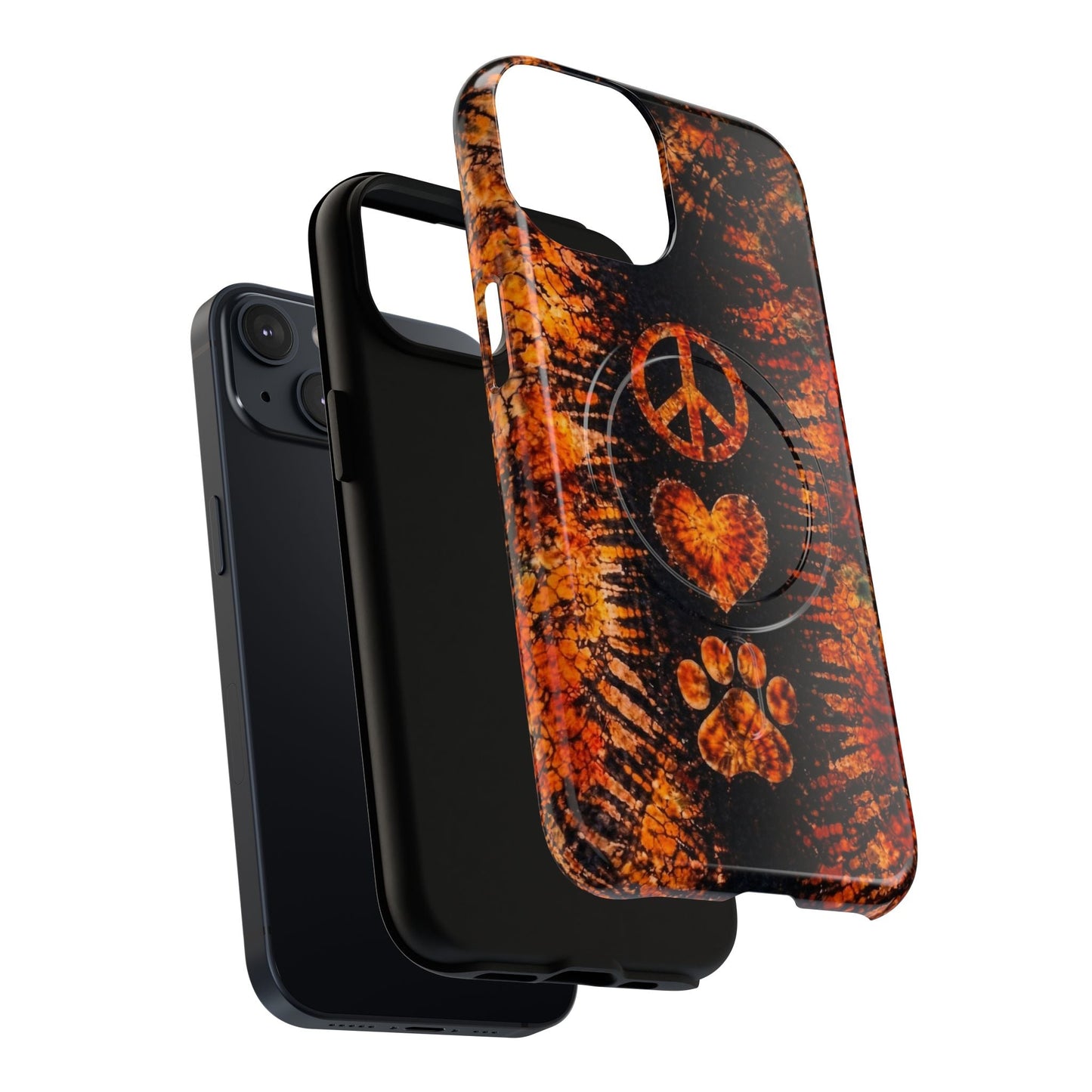 PEACE LOVE PAW PRINT VINTAGE MAGNETIC  PHONE CASE  - TLHN2204264