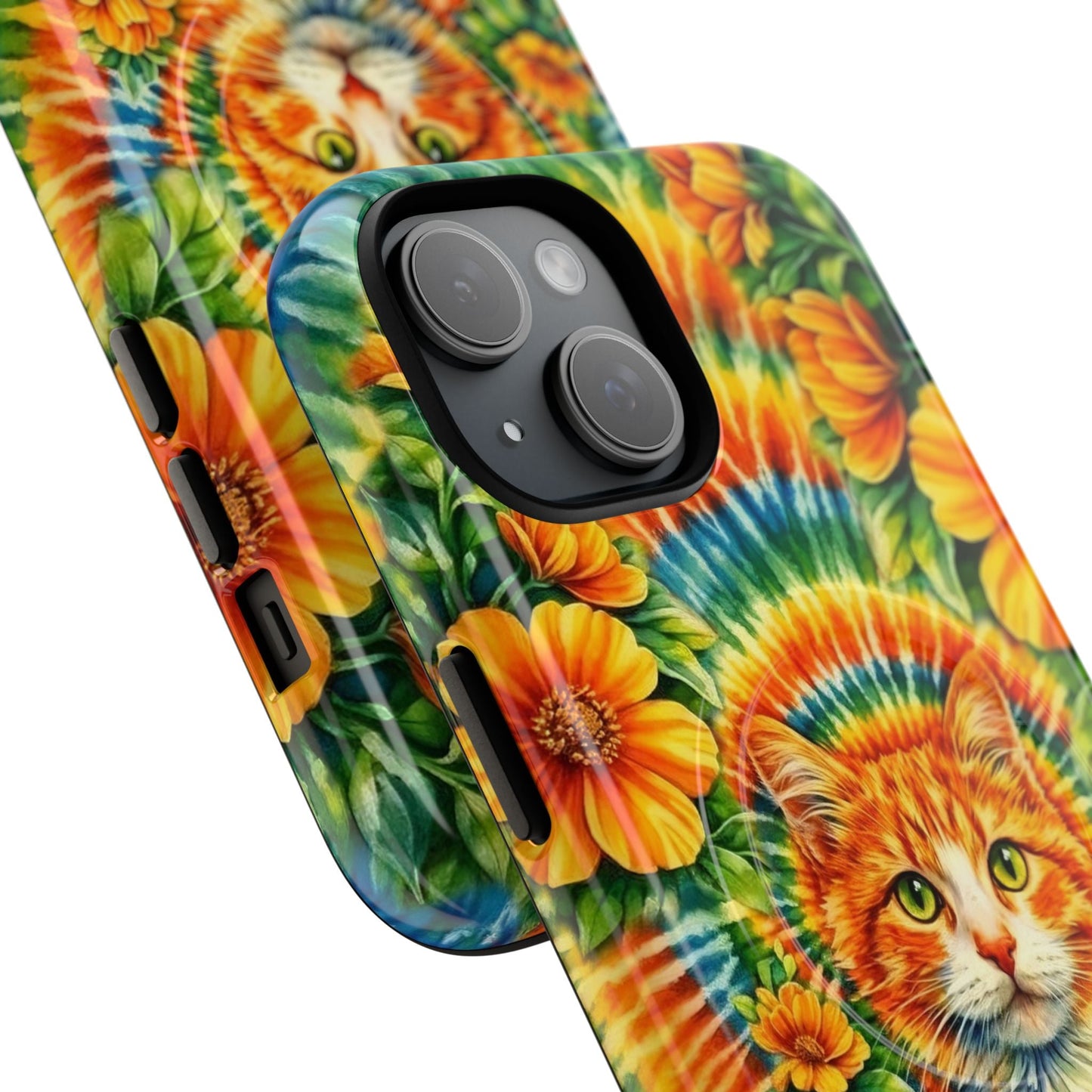 FLORAL CAT SWIRL  MAGNETIC PHONE CASE - TLHG2204264