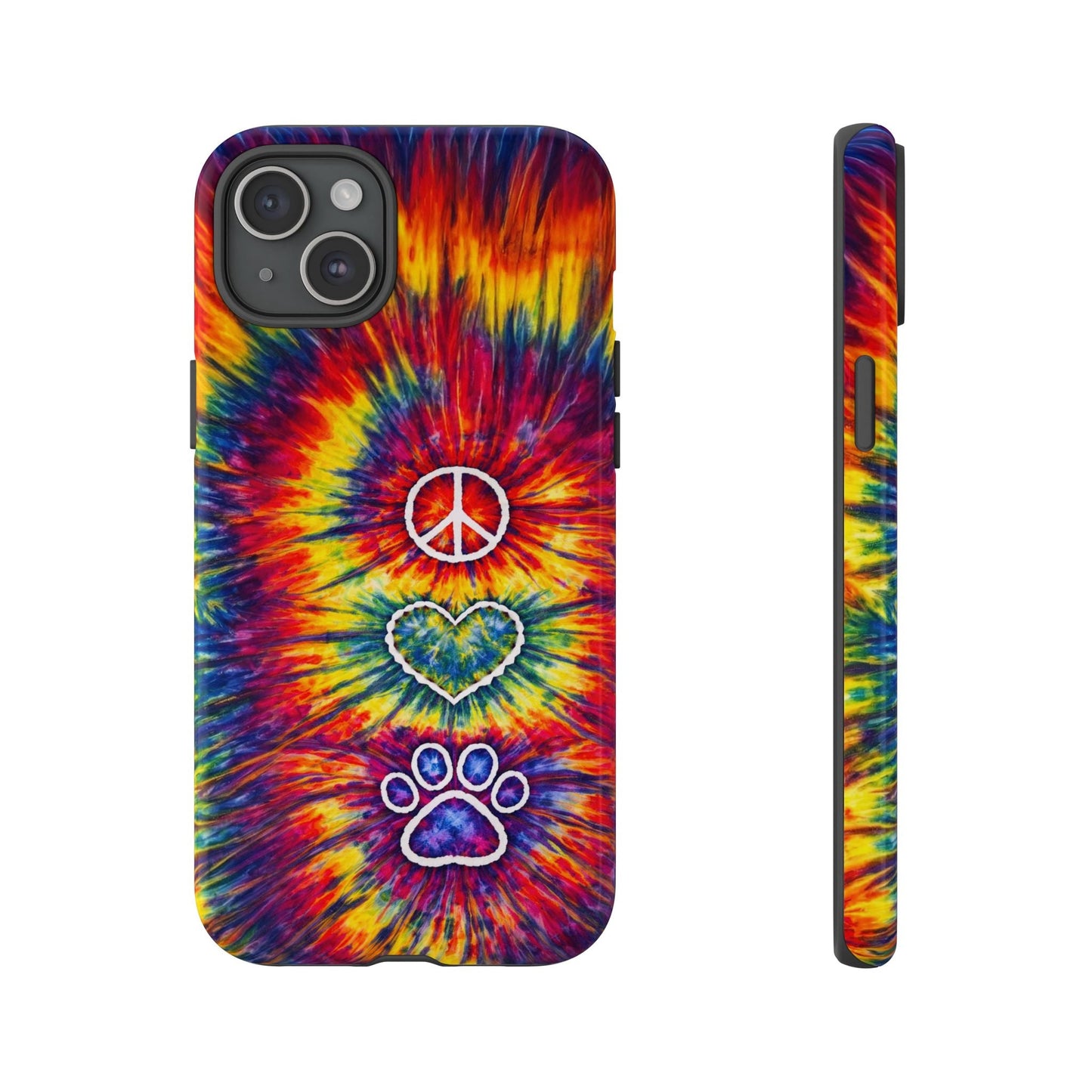 PEACE LOVE PAW PRINT COLORFUL PHONE CASE - TLNT1604262