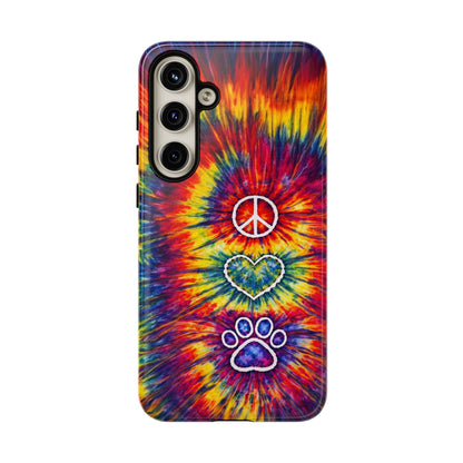 PEACE LOVE PAW PRINT COLORFUL PHONE CASE - TLNT1604262