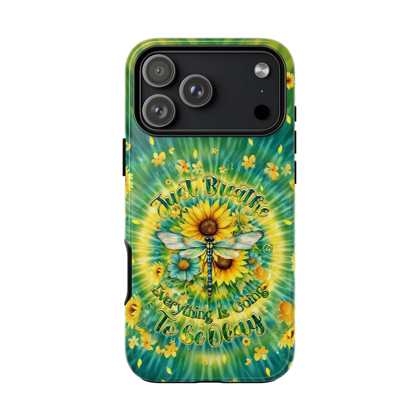 JUST BREATHE DRAGONFLY FLORAL SWIRL PHONE CASE  - TLHG1304263