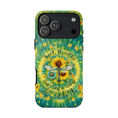JUST BREATHE DRAGONFLY FLORAL SWIRL PHONE CASE  - TLHG1304263