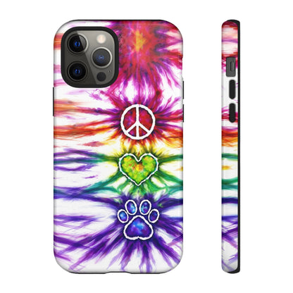 PEACE LOVE PAW PRINT SWIRL PHONE CASE - TLHG1304266