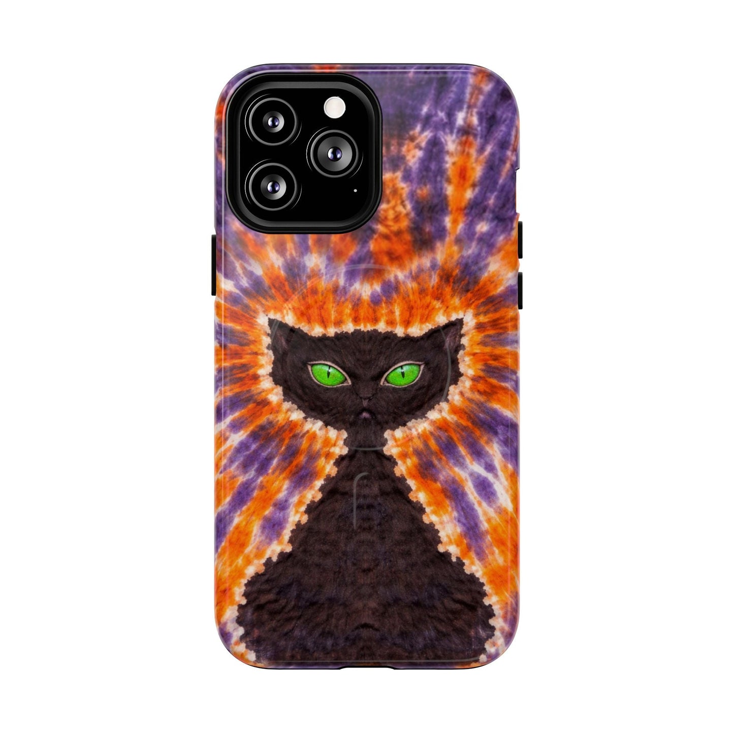 BLACK CAT PURPLE & ORANGE MAGNETIC  PHONE CASE  - TLHN2404264
