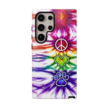 PEACE LOVE PAW PRINT SWIRL PHONE CASE - TLHG1304266