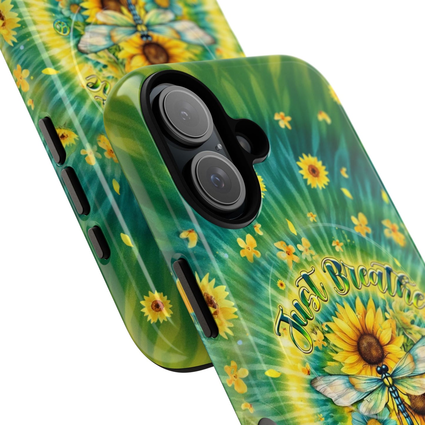 JUST BREATHE DRAGONFLY FLORAL MAGNETIC PHONE CASE  - TLHG1304263