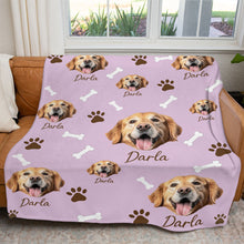 Load image into Gallery viewer, Personalized Pet Dog Cat Photo And Name Custom Soft Blanket
