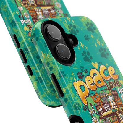 PEACE LOVE AND MEOW CATS MAGNETIC PHONE CASE - TY0707263
