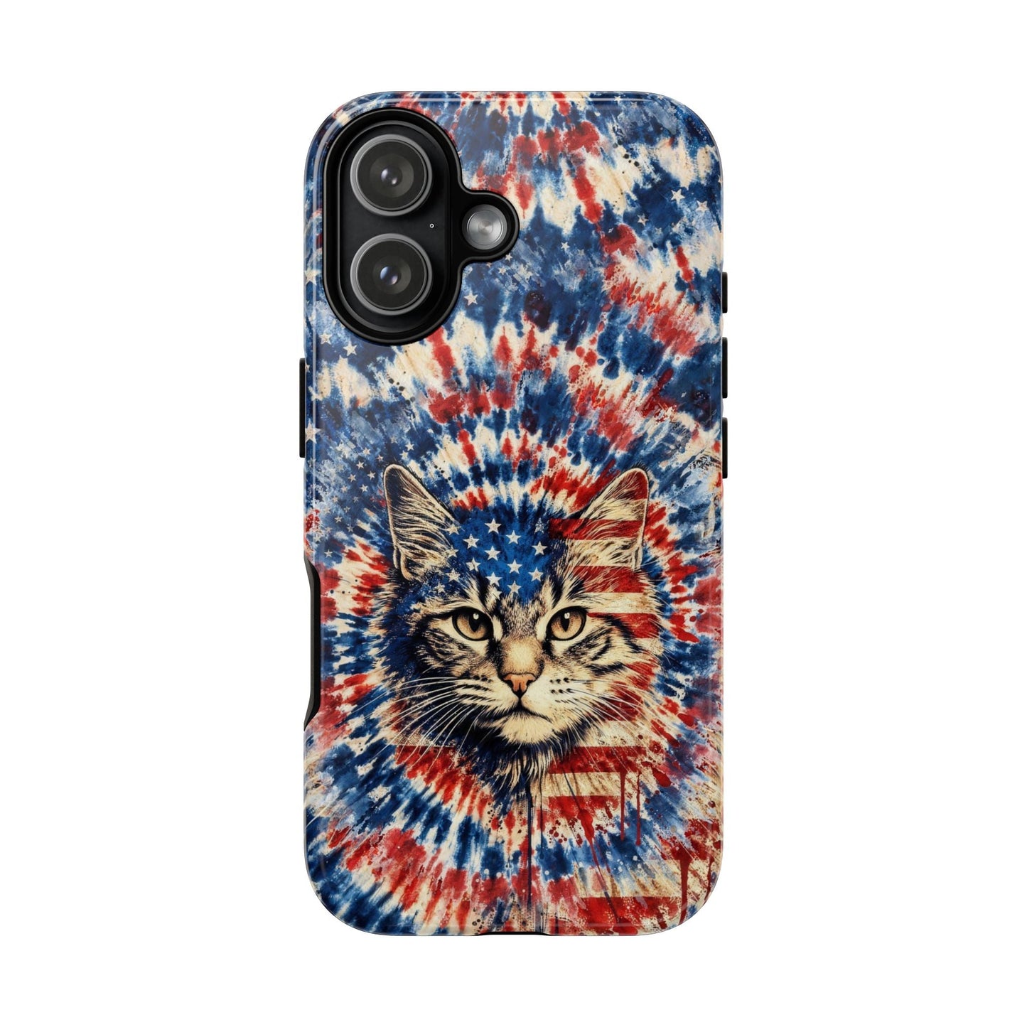 CAT RED WHITE & BLUE VINTAGE PHONE CASE  - TLHG2004262