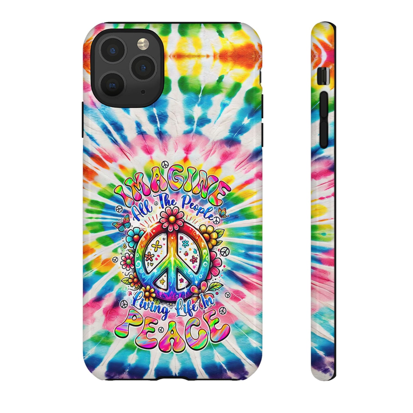 IMAGINE ALL THE PEOPLE LIVING LIFE IN PEACE TIE DYE PHONE CASE - TYQY1504253
