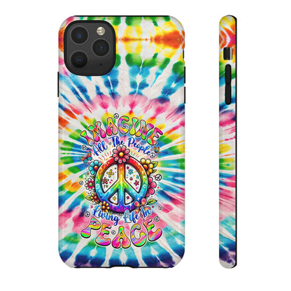 IMAGINE ALL THE PEOPLE LIVING LIFE IN PEACE TIE DYE PHONE CASE - TYQY1504253